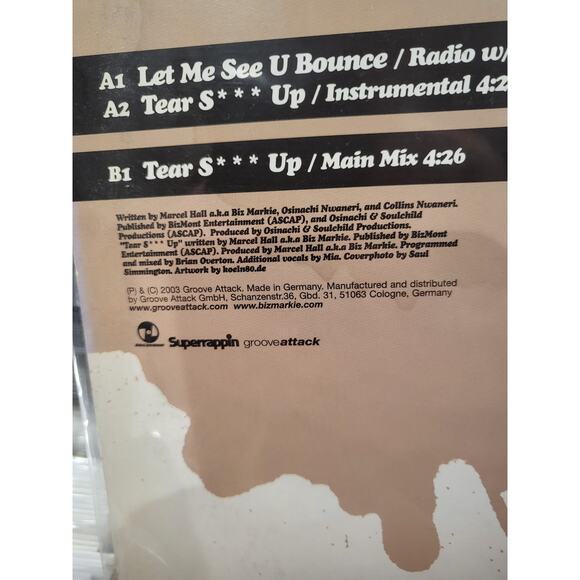 Biz Markie feat Elephant Man Let Me See U Bounce Rap Vinyl Record 2003 German - Picture 2 of 4